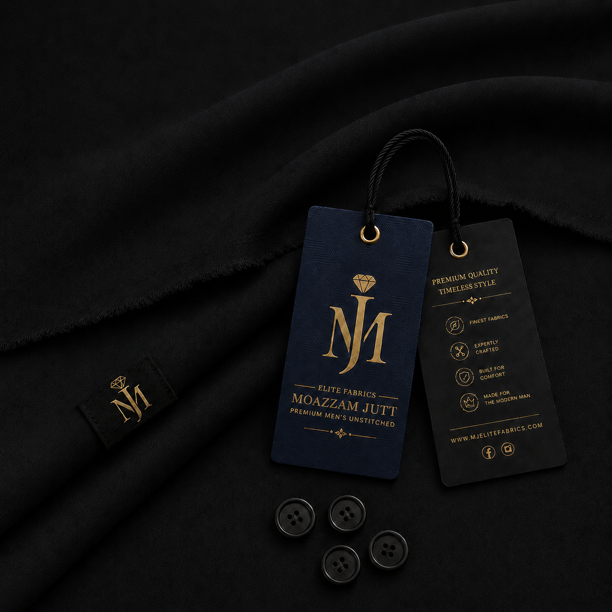 Diamond Black – Premium Men’s Unstitched Wear